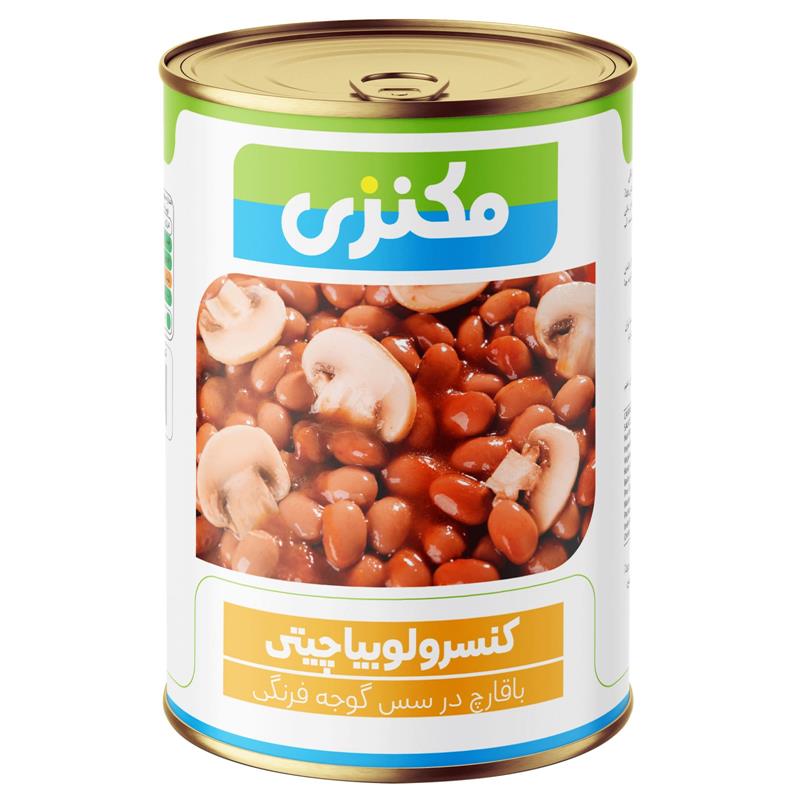 کنسرو لوبیا چیتی با قارچ مکنزی - 380 گرم