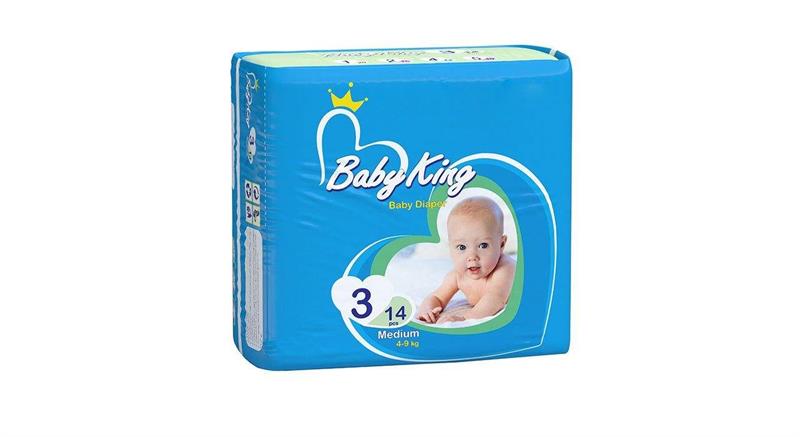 پوشک بیبی کینگ سایز 3 بسته 14 عددی
