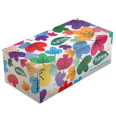 دستمال کاغذی جعبه‌ای 150 برگ دو‌لایه Flora