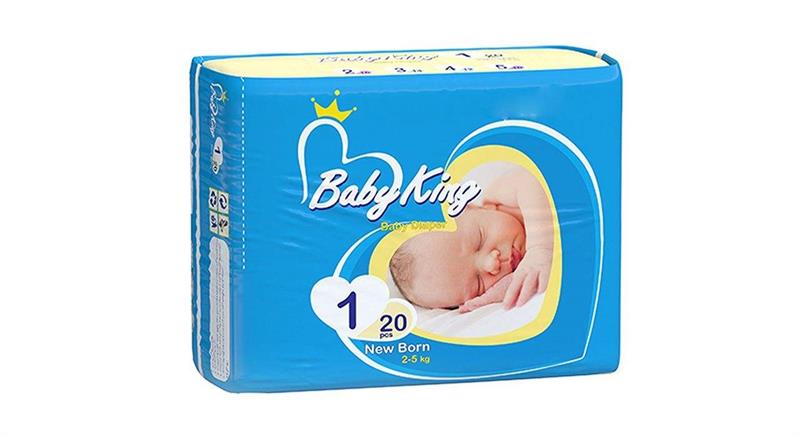 پوشک بیبی کینگ سایز 1 بسته 20 عددی